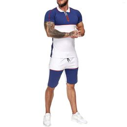 Running Sets Men Summer Sportswear Soft Stretchy Sports Tracksuit Short Sleeves Sport T-shirt And Shorts Badminton Set Fitness Outfit