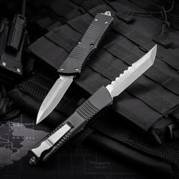 MT H8101 Automatic Tactical Knife D2 Stone Wash Blade CNC Aviation Aluminium Handle Outdoor Camping Hiking Survival Pocket Knives with Nylon Bag