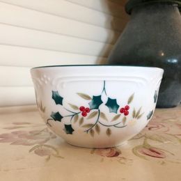 Bowls Creative Ceramic Rice Bowl Christmas Tableware Microwave Oven Dishwasher Available Chinese Hand-painted