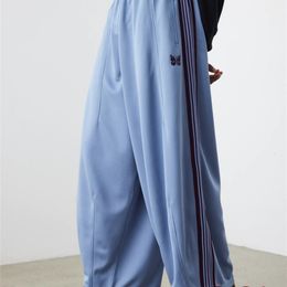 Mens Pants Blue Needles Wide Leg Men Women 1 Track Classic Oversized Embroidered Butterfly Trousers 230313