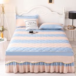 Bed Skirt Home Thicken Bed Skirt Comfortable Mattress Cover Decorative Ruffled Bed Skirt Non-slip Bed Cover Bedsheet Breathable Bedspread 230314