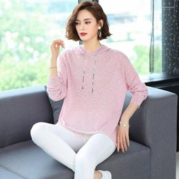 Women's Sweaters Women Linen Blouses Summer Spring Ladies Knit Clothing Elegant Hooded Sweater Sun Protection Shirts Long Sleeved