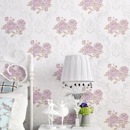 Wallpapers WELLYU Warm And Modern Simple Flower Bedroom Living Room TV Backdrop Sofa Wallpaper Pastoral Non - Woven
