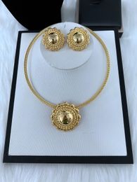 Wedding Jewellery Sets Dubai Gold Colour Jewellery Sets For Women Fashion Vintage Earring And Necklace For Women Wedding Accessories Bride Jewellery Set 230313
