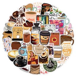 50Pcs-Pack coffee beans iced cncrgy coffee Stickers Wholesale Vinyl Sticker Waterproof Laptops Car Scrapbooking Guitar Box Skateboard JDM Luggage Decal