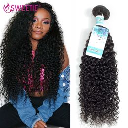Lace Wigs Brazilian Kinky Curly Hair Bundles 3 4 Pcs Remy Human Weave 30Inch Natural Colour Jerry Curl 230314