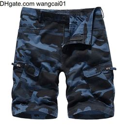 wangcai01 Men's Shorts For 2023 Summer New Mens Casual Trouers Beach Green Camouflage Shorts Military Cargo Work Man Short Pants OverSize 29-40 0314H23