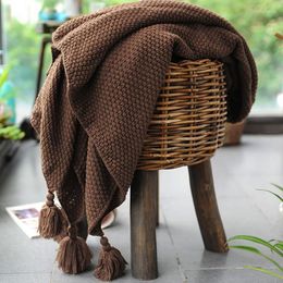 Blankets Nordic Style Knitted Plaid Blanket 180 200 Solid Sofa Throw Office365 Home Leisure Bed Cadeira Gamer Manta Shawl