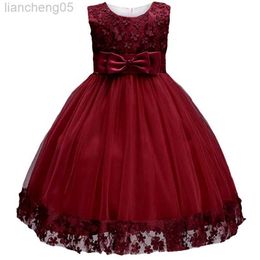 Girl's Dresses Lace Girls Wedding Party Dresses For Girl's Birthday Baby Kids Come Evening Ball Dress Teenager Vestidos Clothes W0314