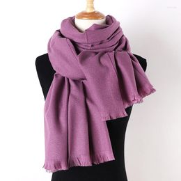 Ethnic Clothing Korean Version Of Imitation Cashmere Scarf Women Autumn And Winter Solid Color Tassel Big Shawl Wholesale