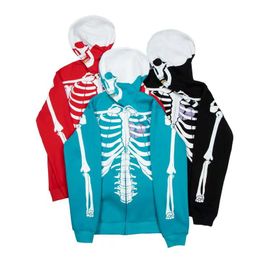 Zip up Hoodie Hoodies Erkekler Tasarımcı Hoodie Erkekler Full Fermuger Teligan Uzun Kollu İskelet Baskılı Siyah Hoodie Y2K Hoodie Grafik Hoodie Erkekler İçin Lüks Moda XL XXL