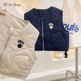 Waistcoat Fashion Baby Boy Girl Vest Cotton Padded Infant Toddler Child Zipper Outwear Spring Autumn Winter Clothes 1 7Y 230313