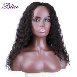 Synthetic Wigs Blice Closure Wig Deep Wave Long Hair Mixed Natural Style 18 Inch Medium Length For Women 230314