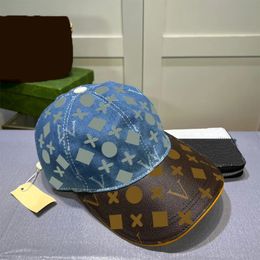 Chapéu de balde de designer de luxo boné de bola de denim para homens de marca chapéus de sol com letra de flor verão praia casquette azul sunbonnet