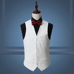 Mens Vests Mens Vest Wedding White Slim Fit Suit Vest Coat Formal Designer Sleeveless Single breasted Large Top Dress 230313