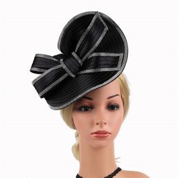 Stingy Brim Hats Topi Wanita Fascinators Pesta Pernikahan Pinggiran Lebar Fedora Headpiece Gereja Aksesoris Rambut Headwear 230313