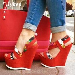 Sandal 2023 New Gladiator High Heels Platform Wedges Sandals Party Red Bohemian Summer Women Shoes Size 35 42 230302