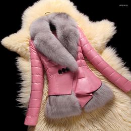 Women's Leather 2023 Winter Women's Down Jacket Korean Version Short Fur Collar Sheepskin