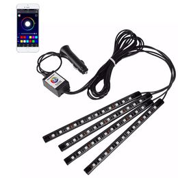 Car LED Strips Smart Car Interior Lights App Control RGB Inside Car Lights With DIY Mode and Music Mode LED Lights Cars DC 12V usalight