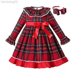 Girl's Dresses 2022 Autumn Luxury Christmas Toddler Smocked Brithday Wedding Party Short Princess Dress Clothing For Girl Kid 2 12Y W0314