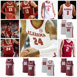 CUSTOM Custom Alabama Basketball Jersey 24 Brandon Miller Rylan Griffen Jaden Bradley 1 Mark Sears Charles Bediako Noah Clowney Sexton Nimar