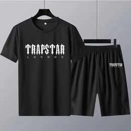 Men's Tracksuits Summer Trapstar Men Shorts and T Shirt Set Cotton Luxury Brand T-Shirt Letters Print 2 Piece Suit Women Tracksuit 230313