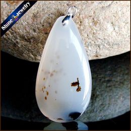 Pendant Necklaces Fashion Women Man Necklace Big Natural Moss Agates Stone Slide Healing Crystal Pendants For Jewellery Making GS336