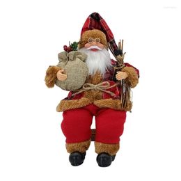 Party Decoration 14'' Sitting Santa Claus Figurines Christmas Figure Decorations Hanging Xmas Tree Ornaments For Doll Toy