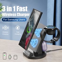 Wireless Charger 3 in 1 For Samsung Galaxy Watch5 4 Classic Active2 USB Type-C Charging S22 Ultra Dock Stand Station Accessories