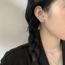 Stud Earrings Heart Lace For Women Fashion Korea Vintage Trendy Punk Hip Hop Female Commuter Student Jewelry BOYULIGE