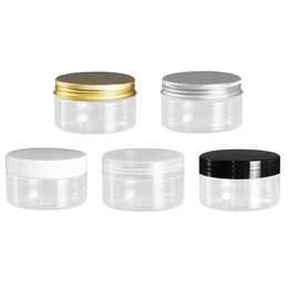 Empty Packing Plastic Bottle Clear Cream Jar 100G Diameter 68mm Five Colour Lids Refillable Cosmetic Packaging Container