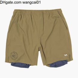 wangcai01 Men's Shorts ropean Size Summer 2 in 1 Athtic Shorts Men's Training Quick Dry Breathab Stretch Shorts Elastic Waist Casual Pants 0314H23