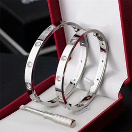 Silver Bangle For Men Designer Jewelry 316L Titanium Classic Bangles Gold Bracelets For Women Fashion Wristband Wedding Thanksgiving Day Love Woman Bracelet Gift