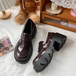 GAI Kleid Schuhe Damen Frühling und Herbst Britischer Stil Punk Plattform Slip-on Loafer Mode Kleine Lederschuhe Damen 230314