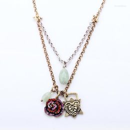 Chains Bulk Price Retro Antique Gold Colour Heart Shape Necklace