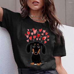 Women's T Shirts 3d Cute Cartoon Dog Print Women's T-shirts Short Sleeve Funny Love Graphics Tops Tee Female Fashion Clothing Y2k