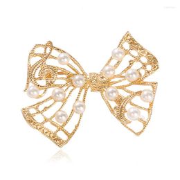 Brooches Vintage Pearl Hollow Out Bowknot Pins For Women Rhinestones Music Note Party Wedding Suit Dress Jewelry