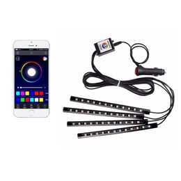 Car LED Strip Light APP Control Cars Interior Lights Upgrated Infinite DIY Colors Atmospheres of the LEDs lamps crestech168