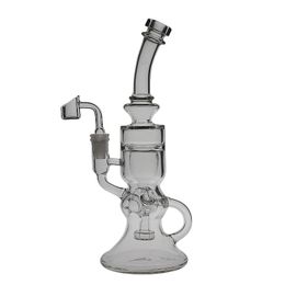 SAML GLASS Hookahs 11 Inch Tall FTK Torus Bong Klein Dab Rig Recycler Smoking Water Pipe joint size 14.4mm PG3017