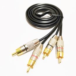 Audio Cables, Dual RCA Male to 2 RCA Male Audio Video AV Connector Cable About 1M / 1PCS