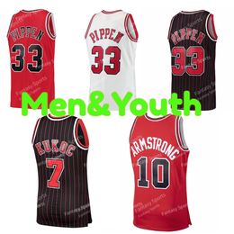 Custom Jersey Toni 33 Scottie Kukoc Pippen B.J. Armstrong Dennis 91 Rodman Luc Longley Derrick Rose 1 Red White RetroClassics Mens Kids Youth Basketball Jersey