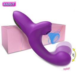 Vibrators 20 Speeds Powerful Dildo Vibrator Female Clit Sucker Vacuum Clitoris Stimulator Mimic Finger Wiggling Sex Toy for Womans 230314