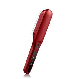 Hair Brushes Electric Massage Comb Charging Growth Scalp Massager Brush Red Blue Wave Relaxation Hairbrush Salon Care Combs 230314