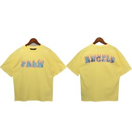 Angels men tshirts designer clothes t shirt Letter logo flame printing Loose Casual Unisex Short Sleeve Tees Fashion Lovers Trend dropped shoulderoversized Shirt A