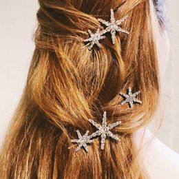 Headpieces Women Wedding Hair Accessories Star Hairpin Side Folder Jewelry Clips