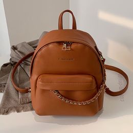 School Bags Spring HighEnd Quality Fashion Knapsack Ladies PU Leather Retro Backpack Large Capacity Leisure Travel Bag 230314