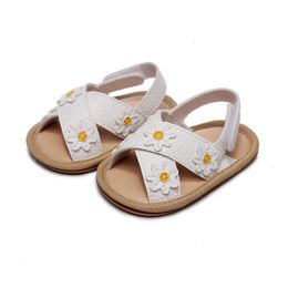 First Walkers Cross Belt Floret Children's Sandals Baby Comfortable Toddler Shoes 230314