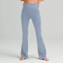 L-06 Damen-Yoga-Schlaghose LuLu Sporthose mit hoher Taille und weitem Bein, einfarbig, schlanke Hüften, lockere Tanzstrumpfhose, Damen-Gymnastik-Leggings in Übergröße, Lauf-Jogginghose