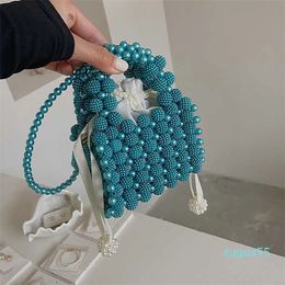 Pearl Handbags Popular Mini Woven Small Square Bags Colored Foreign Style Single Shoulder