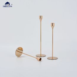 Decorative Objects Figurines Luxury Metal Ins Candle Holders stick Fashion Wedding Table Stand Exquisite stick Christmas Home Decor 230314